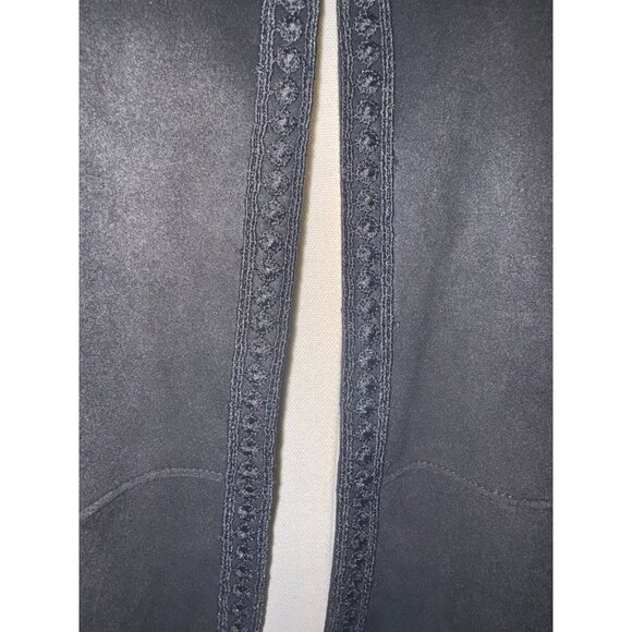 ZARA XS Faux Suede Fringed Trim Boho Jacket in Black Women’s Festival - Picture 6 of 16